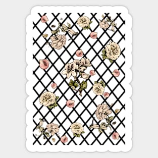 Floral Lattice (pink background) Sticker